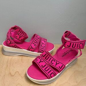 Juicy Couture Pink Impulse Wedge Sandals, Strappy Ankle - Size 6